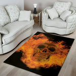 Fire Skull Print Area Rug