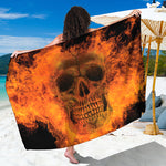 Fire Skull Print Beach Sarong Wrap