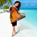 Fire Skull Print Beach Sarong Wrap