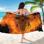 Fire Skull Print Beach Sarong Wrap