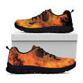 Fire Skull Print Black Running Shoes