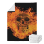 Fire Skull Print Blanket