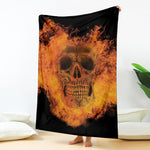 Fire Skull Print Blanket