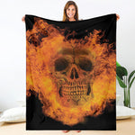 Fire Skull Print Blanket