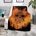 Fire Skull Print Blanket