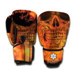 Fire Skull Print Boxing Gloves