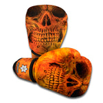 Fire Skull Print Boxing Gloves