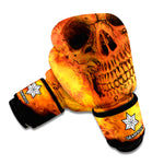 Fire Skull Print Boxing Gloves