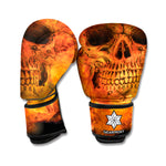 Fire Skull Print Boxing Gloves