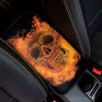 Fire Skull Print Car Center Console Cover