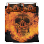Fire Skull Print Duvet Cover Bedding Set