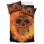 Fire Skull Print Duvet Cover Bedding Set