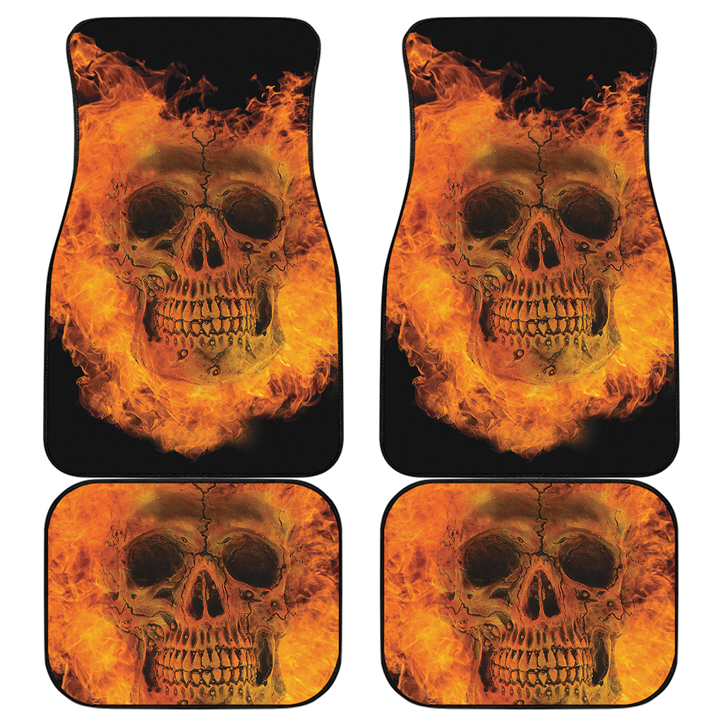 Fire Skull Print Front and Back Car Floor Mats