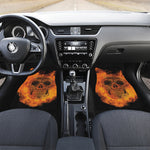Fire Skull Print Front and Back Car Floor Mats