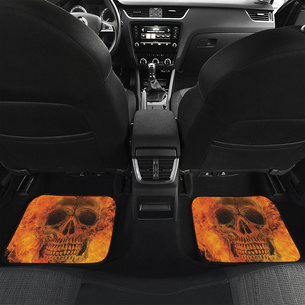 Fire Skull Print Front and Back Car Floor Mats