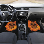 Fire Skull Print Front Car Floor Mats