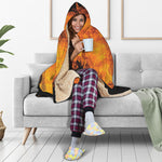 Fire Skull Print Hooded Blanket