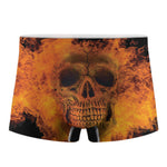 Fire Skull Print Men's Boxer Briefs
