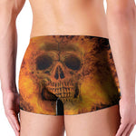 Fire Skull Print Men's Boxer Briefs