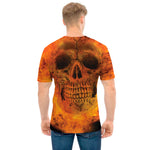 Fire Skull Print Men's T-Shirt
