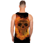 Fire Skull Print Men's Tank Top