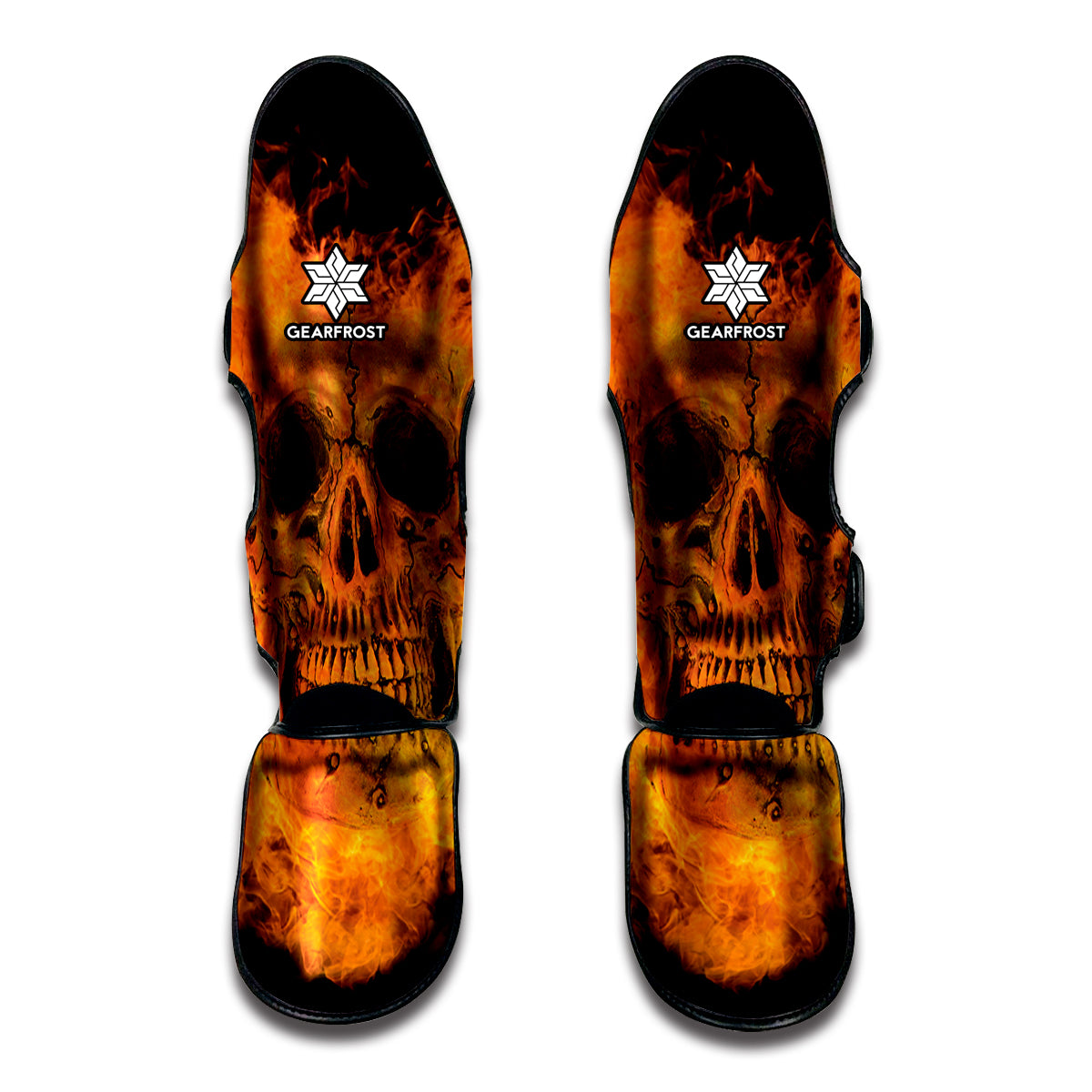 Fire Skull Print Muay Thai Shin Guard