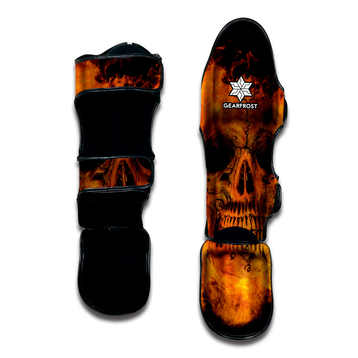 Fire Skull Print Muay Thai Shin Guard