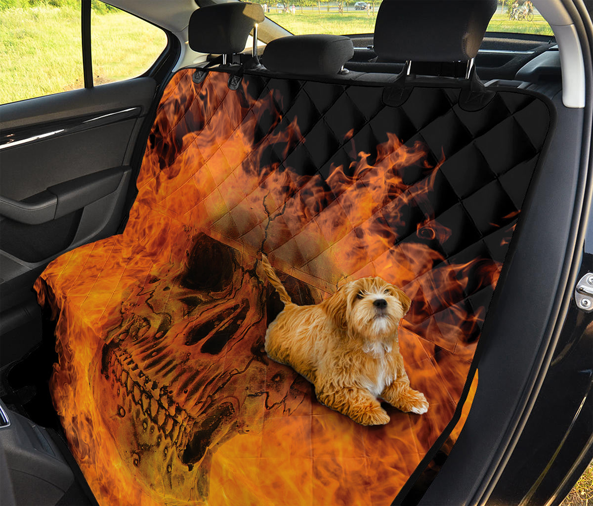 Fire Skull Print Pet Car Back Seat Cover
