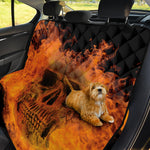 Fire Skull Print Pet Car Back Seat Cover