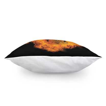 Fire Skull Print Pillow Cover