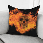 Fire Skull Print Pillow Cover