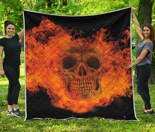 Fire Skull Print Quilt