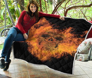 Fire Skull Print Quilt