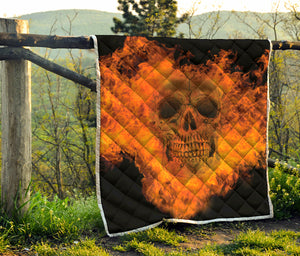 Fire Skull Print Quilt