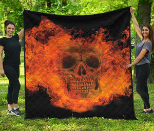 Fire Skull Print Quilt