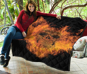 Fire Skull Print Quilt