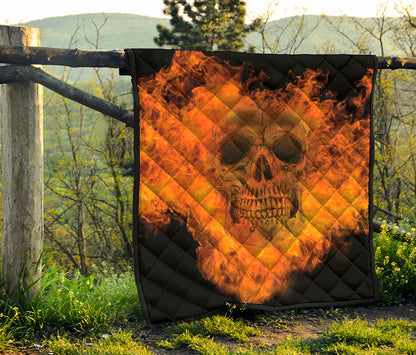 Fire Skull Print Quilt