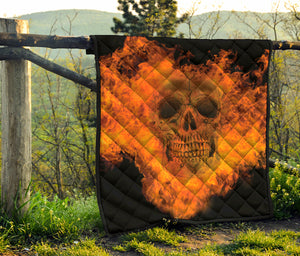 Fire Skull Print Quilt