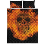 Fire Skull Print Quilt Bed Set
