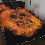 Fire Skull Print Quilt Bed Set