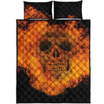 Fire Skull Print Quilt Bed Set