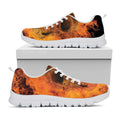 Fire Skull Print White Running Shoes