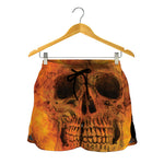 Fire Skull Print Women's Shorts