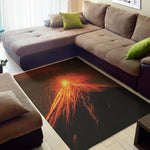 Fire Volcano Print Area Rug