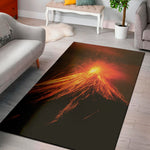 Fire Volcano Print Area Rug