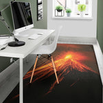 Fire Volcano Print Area Rug