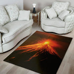 Fire Volcano Print Area Rug