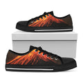 Fire Volcano Print Black Low Top Sneakers