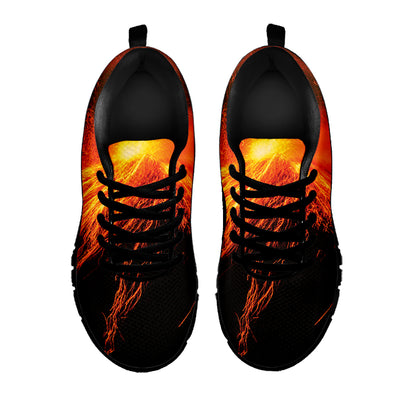 Fire Volcano Print Black Sneakers