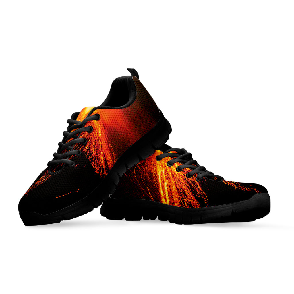 Fire Volcano Print Black Sneakers